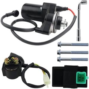 STABSOLI 3 Bolt Starter & Relay & CDI for 50cc 70 cc 90cc 100 cc 110cc 125 cc ATV Dirt Bikes Go Karts Chinese Pit Bike Quad 4 Wheelers Dune Buggy Sandrail SSR Roketa Taotao Jonway SunL, Matte Black