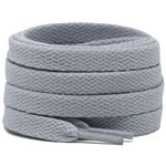 DELELE 2 Pair Flat Shoe laces 5/16" Wide Shoelaces for Athletic Running Sneakers Shoes Boot Strings, 06 Light Gray, 43 inch (110CM)