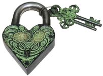 Brass Padlock - Lock with Keys - Working Functional - Brass Made Padlock Rose Black