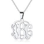 3 Initials Name Necklace Customised Birthday Gifts for Women Personalised Monogram Jewellery for Teen Girl Men Woman