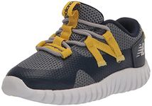 New Balance Baby-Boy's Playgruv V2 Bungee Sneaker, Blue/Honeycomb, 4 Wide Infant