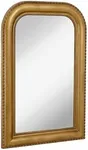 Hamilton Hills 20" x 30" Classic Gold Framed Rich Framed Top Round Corner Mirror | Thick Arched Top Rich Wall Mirror | Vanity for Bathroom Decor, Bedroom, Living Room | Hangs Horizontal or Vertical