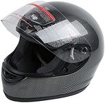 TCT-MOTORPARTS DOT Adult Motocross Helmet Carbon Fiber Flip Up Full Face Motorcycle Street Black Helmet for Women Men (Adult, Small)