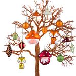 Valery Madelyn 24pcs Autumn Decorations, Halloween Tree baubles for Home Decor, Variaty Shatterproof Set with Gnomes for Harvest Halloween Christmas Holiday Party Gift