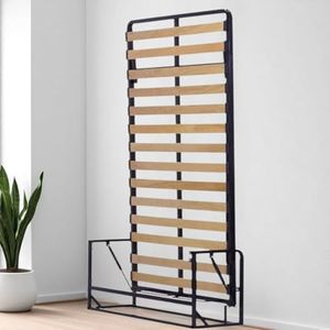 Wallbedking - Murphy Bed - Classic Vertical Wall bed - Fold Up - Space Saving Folding Bed Frame - Pull Down (120cm x 190 cm)