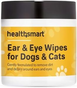 HealthSmart Ear & Eye Wipes for Dogs & Cats, Puppy & Kitty Essentials, Gently Formulated, Removes Debris Around Ears & Eyes, 100 Count, Travel Size