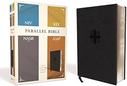 NIV, KJV, NASB, Amplified, Parallel Bible, Leathersoft, Black: Four Bible Versions Together for Study and Comparison