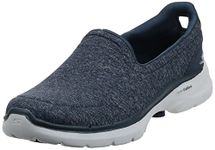 Skechers Womens Go Walk 6 - Grand Ho Walking Shoes Vegan High-Rebound Ultra-Lightweight Hyper Pillar Technology Navy Blue - 3 UK (124507)