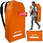 ONGUARD Waterproof Double Stroller Cover for Airplane Travel: Premium Gate Check Bag with Rip-Resistant Polyester | Compact Backpack Design | Essential Baby Airplane Travel Accessories | Orange