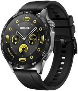 HUAWEI Watch GT 4 46 mm Smartwatch, Up to 2 Weeks Battery Life, Android and iOS, Calorie Management, Professional Health Management, SpO2, GPS, German Version, Black