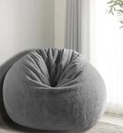 Mollismoons Bean Bag XXXL Size for Adults & Kids Fur bin Bag Luxury Bean Bag Chair (Grey, Bean Bag Without Beans Cover(Assembly Required))