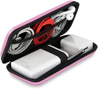 iMangoo Shockproof Carrying Charger Case Hard Protective EVA Impact Resistant Power Bank Pouch Small Electronics Organizer Cable Accessory Travel Essentials for Women, Size 6.5''x3.2''x1'',Pink