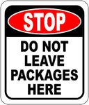 Stop Do Not Leave Packages Here Outdoor Aluminum Composite Signs - Delivery Instructions - Delivery Sign - Delivery Box Instructions - Package Box for Outside Sign - Home Front Porch Sign - 8.5" X 10"