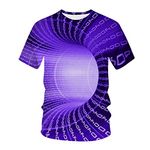 Yowablo Tees Shirt Men's Skull 3D Print Short Sleeve T-Shirt Blouse Tops, (JLYFR20211225ZHS80413724), 8mauve, 3XL