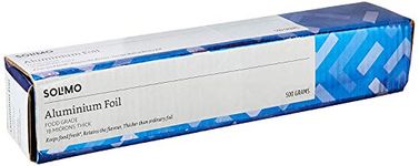 Amazon Brand - Solimo Thick Aluminium Foil - 18 Microns (500 g, 34.5 m) |Ideal for cooking, Baking, Roasting Wrapping, Storing and Serving Foods