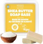 Skin Said Yes Shea Butter Soap Base - 5Lb Melt and Pour Soap Making Supplies with Organic Shea Butter - No Palm Oil, Vegan, Antioxidant-Rich and Gentle on the Skin - Crafting Recipe Book Included