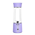 BlendLife Plus Portable Blender for Juices, Shakes, Smoothies, Baby Food, Crushes Hard Ingredients, 230W Motor, 4000mah Rechargeable Battery, Stainless Steel Blades, 500ml, 1-Year Warranty - Lavender