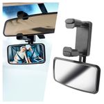 360° Curved Baby Car Mirror without Dead Angle,Clip on Car Seat Mirror for Baby Rear Facing Clips Onto Rearview Mirror,Adjustable Baby Mirror for Car SUV Truck