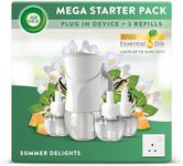 Air Wick Plug in Diffuser Bundle Kit, Summer delight, 1 Device & 3 Refill (19ml), Long Lasting Fragrance, Lasts up to 300 days, Plug in Air freshener