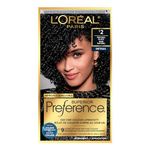 L’Oréal Paris Superior Preference 9 weeks of Luminous Fade-Defying Permanent Hair Dye, 2 Natural Black, 100% Grey Coverage, 1 Hair Dye Kit (Packaging May Vary)