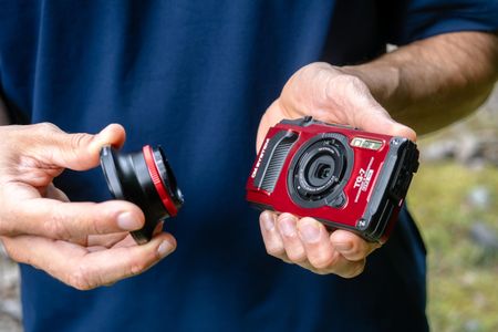 OM SYSTEM Tough TG-7 Red Digital Camera – 12MP Waterproof, 4K, 4x Zoom