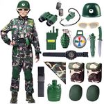 Spooktacular Creations Camo Trooper Costume Outfit for kids, Halloween Dress Up, Role-Playing, and Carnival Cosplay XL