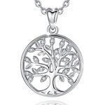 AEONSLOVE Tree of Life Necklace Sterling Silver Tree of Life Pendant Family Tree Jewelry Gifts for Women Mother Daughter Sister Wife