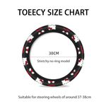 TOEECY Steering Wheel Covers for Women Car Steering Wheel Covers Pink Cat Car Accessories for Girls Anti-slip Car Handcraft Steering Wheel Covers (Black)