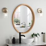 FUWU HOME Wood Round Mirror 20" Circle Wall Mirror Farmhouse Bathroom Vanity Mirror for Living Room Bedroom Entryway Modern Decoration (20" Freely Natural Beech Wood)