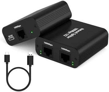 Ethernet Splitter 1 to 2 Out, 100Mbps Internet Splitter Adapter with USB Power Cable, RJ45 Ethernet Splitter for Cat5/5e/6/7 Cable Support 2 Devices Simultaneously Networking