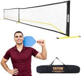 VEVOR Portable Pickleball Net System, 22FT Regulation Size Net, Weather Resistant Steady Metal Frame & Strong PE Net, Outdoor Game Sports Net with Carrying Bag, Easy Setup, Play in Backyard Driveway