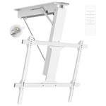Yegosh Motorized Ceiling TV Mount with Remote, Electric Flip Down Adjustable VESA Mount Bracket for 32 to 70 Inch Flat Curved Screen TVs, Drop Down TV Mount for Flat Pitched Roof Indoor Outdoor(white)