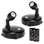 KANESIKI Wireless Spotlight Battery Operated, RGB Up Lights Indoor with Remote and Timer, LED Puck Lights, Dimmable Accent Lights, Stick on Wall Lights for Art Painting Picture Dartboard Plants