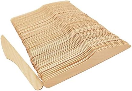 TANGTEA 200 Disposable Knives - 6.5 Inch Long Wooden Cutlery - Biodegradable Silverware for Catering Formal Events, Parties, Picnics, Camping, Travel, Weddings, and Other Occasions