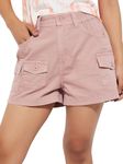 Max URB_N Women Solid Cargo Shorts (Blush_M)