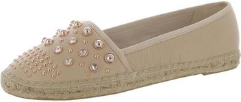 Kenneth Cole New York Women's Brigid Flat Espadrille with Stud Ballet, Nude 10 M US