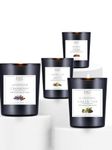 Em5 Ceramic Set of 4 - Lavender, Myrrh Tonka, Vanilla Latte, Ginseng Green Tea Scented Candles | Home Decor & Aromatherapy | 60 Gm Each | Up to 20 Hours | Non-Toxic & Smokeless