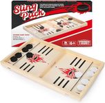 Toidgy Large Fast Classic Slingshot Puck Game, Super Winner Wooden Hockey Board Games for Family Night, Table Games for Adults and Kids, 2 Player Games for Ages 6 and Up, Test Your Speed and Accuracy