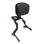 Adjustable Sissy Bar Multi-Purpose Driver Passenger Backrest Pad for Kawasaki Vulcan 1700 Vaquero 2010-2024 (Black)