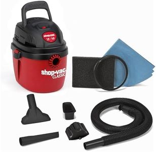 Shop-Vac 1.5 Gallon 2.0 Peak Wet Dry Vacuum, Portable Compact Shop Vacuum with Collapsible Handle Wall Bracket & Attachments, ‎2030100