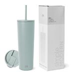 Simple Modern Insulated Tumbler with Straw and Lid | Iced Coffee Cup Reusable Stainless Steel Water Bottle Travel Mug | Gifts for Women and Men | Classic Collection | 830ml | Sea Glass Sage