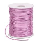 LEREATI Satin Cord 1.5mm x 100m Nylon Cord Bracelet Thread Rattail Silk Cord, Beading Thread Jewellery String for Making Bracelet, Necklace, Chinese Knot, DIY Crafts (Deep Pink)