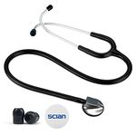 SCIAN Stethoscope for Nurse - Deluxe Single Head Stethoscope for Medical and Clinical Use, Perfect Work for Nurse Doctor Pediatric Infant (Black)