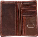 RAW HYD Full Grain Leather Long Bifold Wallet for Men (Brown)