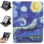 ZhaoCo 6 inch Universal Detachable Case for eReaders E-Book Tablet, Handheld Silicone Hook with magnets, Lightweight Full Protection Cover Multiple Viewing Angles - Painting