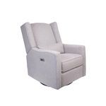 Contour Pedic Electronic Swivel Recliner Glider, Upholstered Glider with USB Port, Easy Assembly, Water-Stain Resistant Performance Fabric, Ultra-Soft and Highly Comfortable for Nursery Room Grey