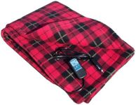 Car Cozy 2-12-Volt Heated Travel Blanket (Red Plaid, 58" x 42") with Patented Safety Timer by Trillium Worldwide