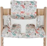 Gembebe Waterproof & Compatible Stokke Tripp Trapp Cushion Set - Easy to Clean Stokke Tripp Trapp Newborn Set - 100% Cotton Stokke Tripp Trapp High Chair Cushion Set (Dino Friends / 49.5 Counts)