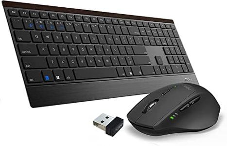 Wireless Keyboard and Mouse Combo, RAPOO 9500M Multi-Device Wireless Keyboard and Mouse Combo, Portable Ultra-Slim Keyboard and Mouse Set, Computer Keyboard for Windows 10/Android/Mac OS