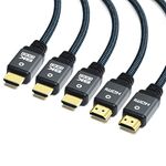 Yauhody HDMI Cable 8K 10ft (5 Pack), 48Gbps High Speed 4K 120Hz HDMI Cable 2.1 Certified Nylon Braided, Supports 8K@60Hz, 4K@120Hz/144Hz, 10K, 2K, HD, 3D, Dynamic HDR, HDCP 2.2, eARC (10ft, 5 Pack)